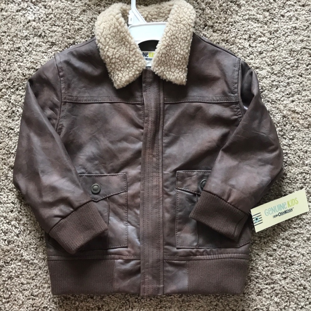 Brand New Toddler Faux Leather Bomber Jacket